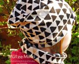Mütze Mikki, eine einlagig-dünne Sommermütze für Babys und Kinder. Schnell und einfach genäht. Nur 4 Nähte mit dem Zick-Zack-Stich der Haushaltsnähmaschine. Eine Nähanleitung mit Schnittmuster von shesmile. Größe 37 bis 54 cm Kopfumfang (schräg gemes