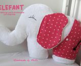 Elefanten-Kuscheltier - Nelefant (Nähanleitung und Schnittmuster von shesmile)