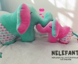 Elefanten-Kuscheltier - Nelefant (Nähanleitung und Schnittmuster von shesmile)