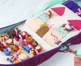 Aufbewahrungstasche OllyOrganizer (Eine Nähanleitung mit Schnittmuster von shesmile) Sortiere Spielzeug, Tonies, Spielfiguren, Malsachen oder Kosmetik ordentlich ein. Praktisch für Unterwegs. Für Kinder oder Erwachsene.