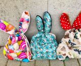 Nähanleitung und Schnittmuster gestaltet als PDF-E-Book für eine Wendetasche mit Kordelzug welche nach dem Wenden zum süßen Hasenkuscheltier wird. Der Osternesthase von shesmile! Dieses nachhaltige Osternest wird nach dem entleeren nicht weggeworfen 