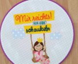 Mir reichts! Ich geh schaukeln! (Plotterdatei, Illustration und Ausmalbild von shesmile) Eine Schaukelprinzessin für kleine Prinzessinnen. Verschönert Kinderzimmer, Kinderkleidung oder Sporttaschen.