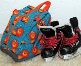 Nähanleitung und Schnittmuster gestaltet als PDF-E-Book für eine Tragetasche, Umhängetasche oder Rucksack SusiSkates. Perfekt für deine Schlittschuhe, Inline-Skates oder Ski-Schuhe. Schnittmuster Kufen bzw. Rollen von 25 cm bis 45 cm.