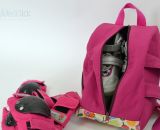 Nähanleitung und Schnittmuster gestaltet als PDF-E-Book für eine Tragetasche, Umhängetasche oder Rucksack SusiSkates. Perfekt für deine Schlittschuhe, Inline-Skates oder Ski-Schuhe. Schnittmuster Kufen bzw. Rollen von 25 cm bis 45 cm.