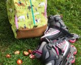 Nähanleitung und Schnittmuster gestaltet als PDF-E-Book für eine Tragetasche, Umhängetasche oder Rucksack SusiSkates. Perfekt für deine Schlittschuhe, Inline-Skates oder Ski-Schuhe. Schnittmuster Kufen bzw. Rollen von 25 cm bis 45 cm.