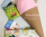 Eine Schultüte aus Stoff (Nähanleitung und Schnittmuster von shesmile) Kundenbeispiel. Passt auch super zum Rucksack KlapPack, Schritt-für-Schritt Nähanleitung ebenfalls von shesmile.