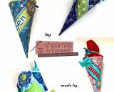 Kleine Schultuete oder Zuckertuete aus Stoff -Nähanleitung und Schnittmuster von shesmile-