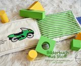 Bilderbuch aus Stoff (Eine Nähanleitung mit Schnittmuster von shesmile) Ideal für kleine Baby- und Kinderhände. Das perfekte Geschenk zur Taufe oder zum 1. Geburtstag.