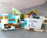 Bilderbuch aus Stoff (Eine Nähanleitung mit Schnittmuster von shesmile) Ideal für kleine Baby- und Kinderhände. Das perfekte Geschenk zur Taufe oder zum 1. Geburtstag.