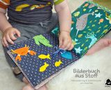 Bilderbuch aus Stoff (Eine Nähanleitung mit Schnittmuster von shesmile) Ideal für kleine Baby- und Kinderhände. Das perfekte Geschenk zur Taufe oder zum 1. Geburtstag.