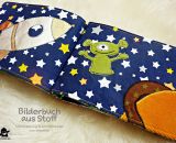 Bilderbuch aus Stoff (Eine Nähanleitung mit Schnittmuster von shesmile) Ideal für kleine Baby- und Kinderhände. Das perfekte Geschenk zur Taufe oder zum 1. Geburtstag.