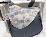 Nähanleitung und Schnittmuster gestaltet als PDF-E-Book von shesmile für eine Handtasche und Umhängetasche Carla in zwei Größen. Carla ist deine Mädchen- und Damenhandtasche mit der geschwungenen Klappe. Carla hat ein großes Hauptfach und unter der K