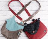 Nähanleitung und Schnittmuster gestaltet als PDF-E-Book von shesmile für eine Handtasche und Umhängetasche Carla in zwei Größen. Carla ist deine Mädchen- und Damenhandtasche mit der geschwungenen Klappe. Carla hat ein großes Hauptfach und unter der K