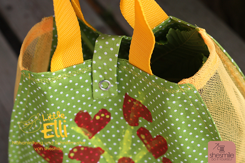 Kinderhandtasche Little Elli als Herbst-Sammeltasche mit Tüll-Netz (Eine Nähanleitung mit Schnittmuster von shesmile) Der Herbst ist da! Raus in die Natur zum Kastanien-Sammeln!