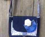 Nähanleitung und Schnittmuster gestaltet als PDF-E-Book für eine Handtasche bzw. Umhängetasche Ulla mit gefächertem Seitenfach. Perfekt als Umhängetasche für dein nächstes Konzert, Festival oder Party-Abend. Aber auch als Kindergarten-Tasche macht si