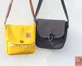 Nähanleitung und Schnittmuster gestaltet als PDF-E-Book für eine Handtasche bzw. Umhängetasche Ulla mit gefächertem Seitenfach. Eine Umhängetasche, kleiner als A4 und somit perfekt für dein nächstes Konzert, Festival oder Party-Abend.
