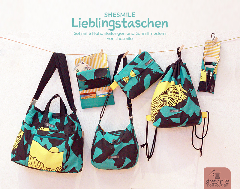 Taschenset - shesmile Lieblingstaschen (Set mit 6 Nähanleitungen und Schnittmustern von shesmile)