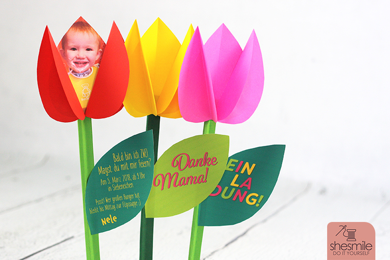 Kostenlose Bastelanleitung und Druckvorlage gestaltet als PDF-E-Book für ein DIY-Tulpe aus Papier nach der Idee von Krokotak.