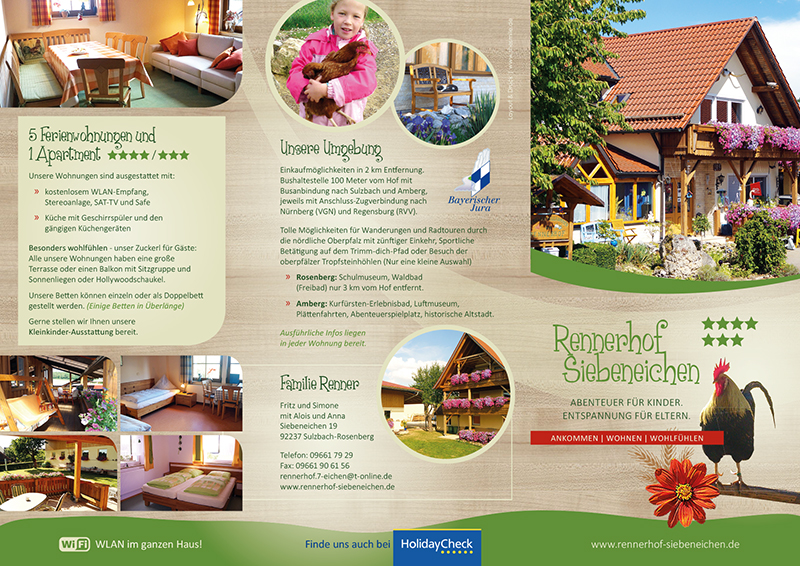 Urlaub auf dem Rennerhof Siebeneichen (Flyergestaltung von shesmile)