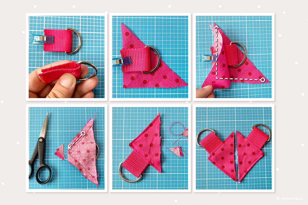 Eine Schritt-für-Schritt Nähanleitung mit vielen Fotos. Auzug aus dem E-Book Tasche KlappAuf. Rucksack-Gurte längenverstellbar und ohne offenes Ende nähen.