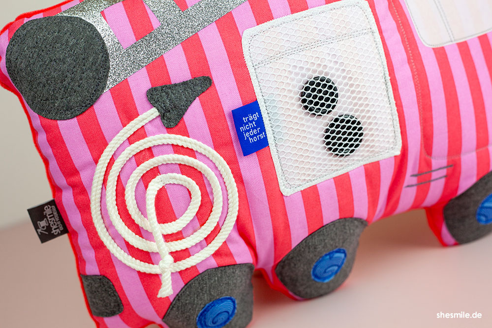fahrzeug kuschelkissen rudi karl tom fred shesmile diy 346