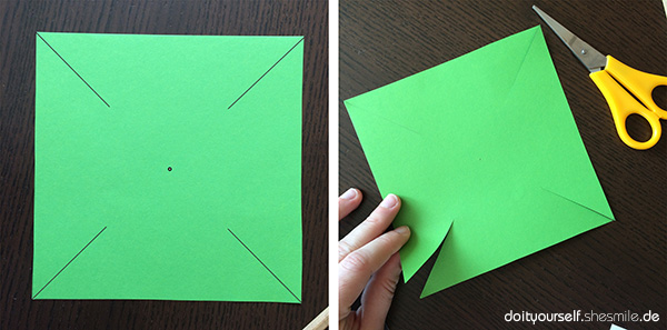 Windrad aus Papier als Dekoration oder Einladung (Kostenlose Bastelanleitung von shesmile, Do it Yourself