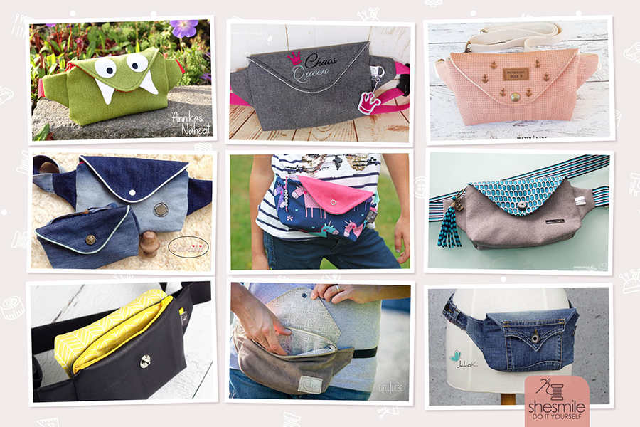 Gürteltasche HipPack von shesmile. Nähanleitung und Schnittmuster für eine HipBag mit sicherem Reißverschluss und schicker Verschlussklappe