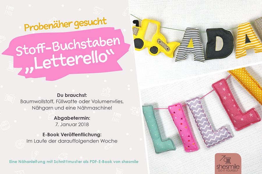 Probenäher gesucht! Buchstaben "Letterello" (Nähanleitung und Schnittmuster)