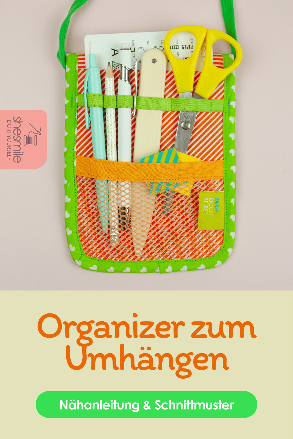 Taschenorganizer KittelKram als Gürteltasche oder Umhängetasche nähen