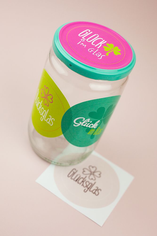 Bastelset "Glücksglas" (Notizblock & Sticker)