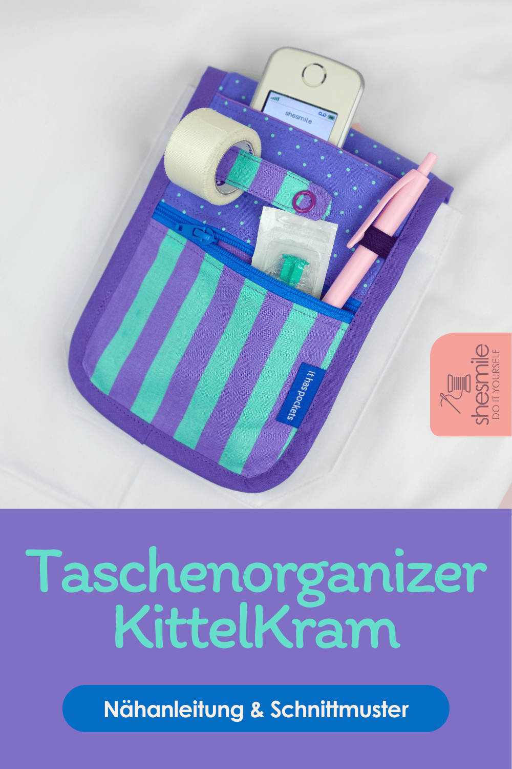 Taschenorganizer „KittelKram“ für die Kasacktasche nähen