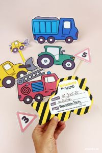Ein origineller Kindergeburtstag mit Radlader Rudi, Kipplaster Karl, Traktor Tom oder Feuerwehr Fred!