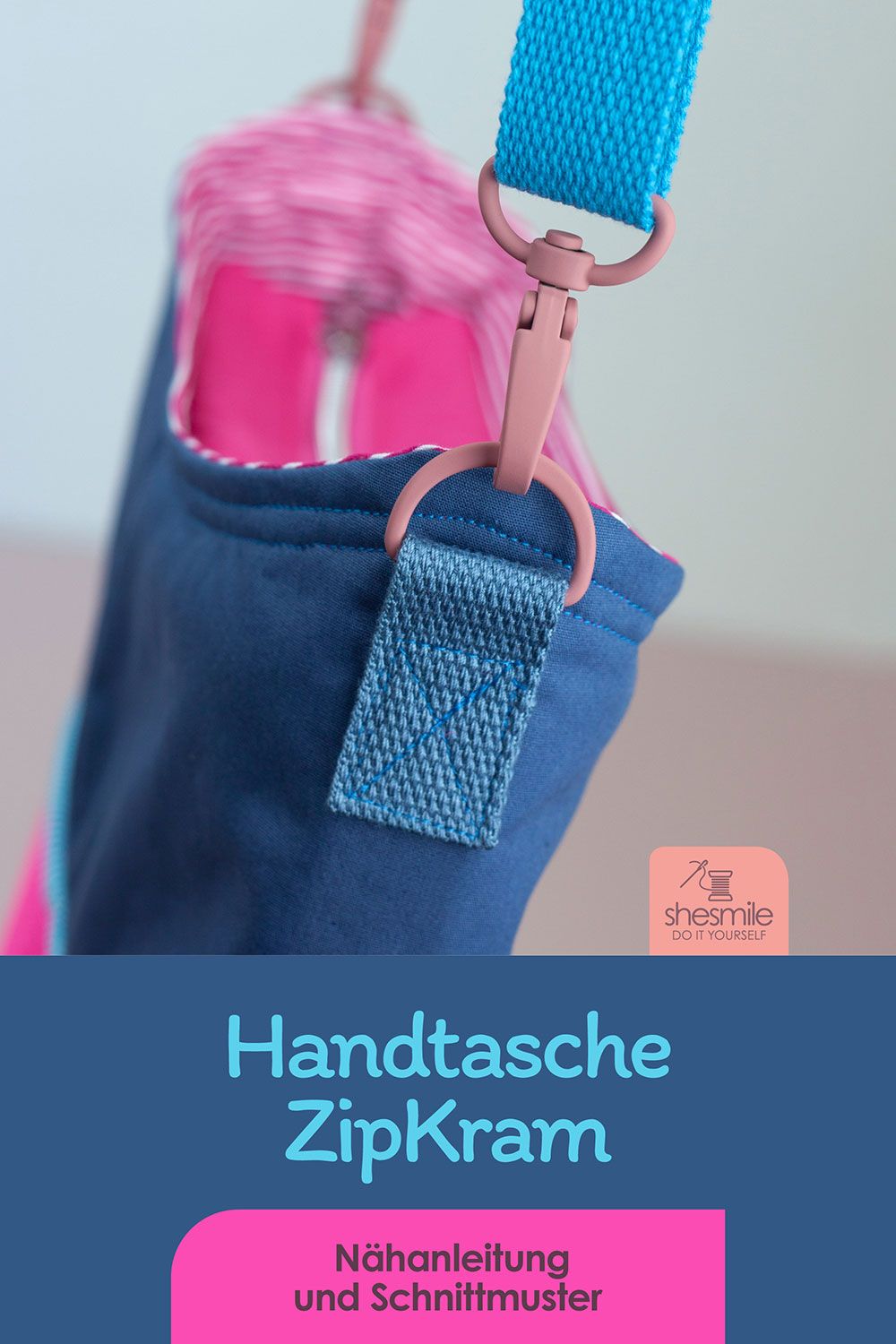 Eine Handtasche ZipKram mit Fox Oilskin, AirMesh und Paspelband nähen