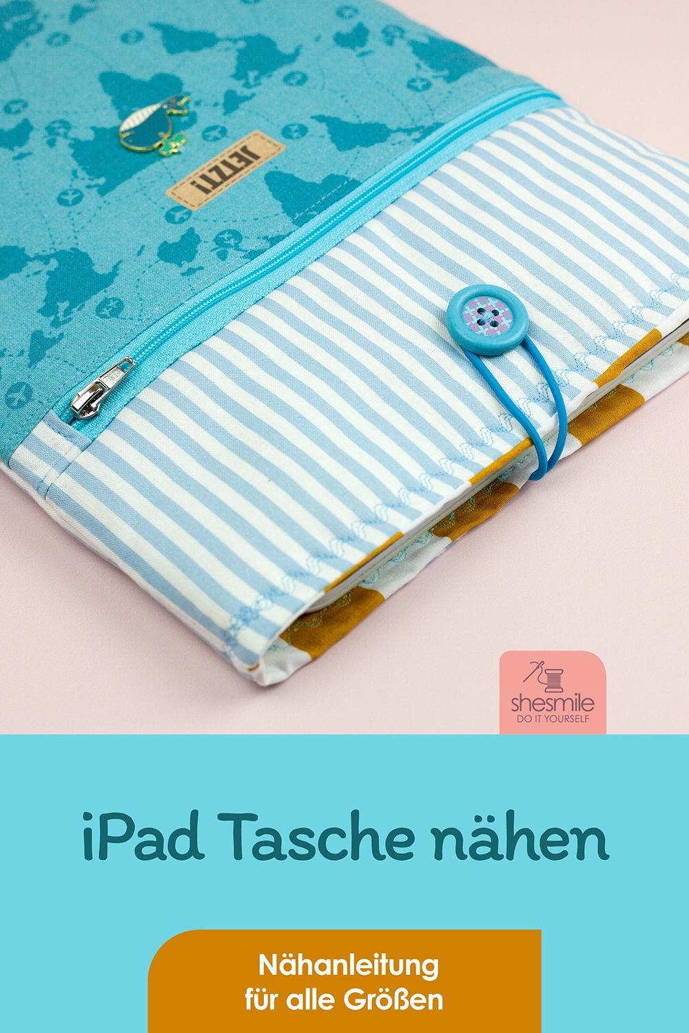 Eine Schutzhülle mit Reißverschlusstasche für das iPad nähen