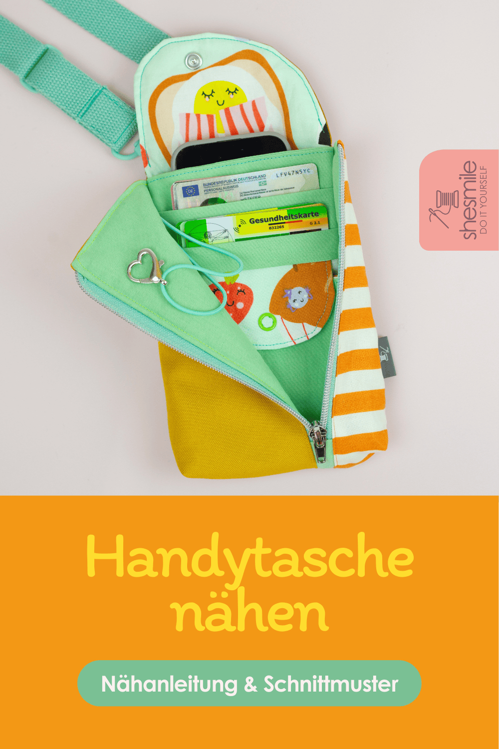 Innenleben 3 für die Handytasche Smartkram (Schnittmuster-Ergänzung)