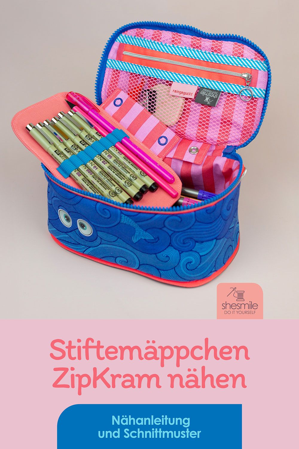 Stiftemäppchen "ZipKram" (Nähanleitung und Schnittmuster)