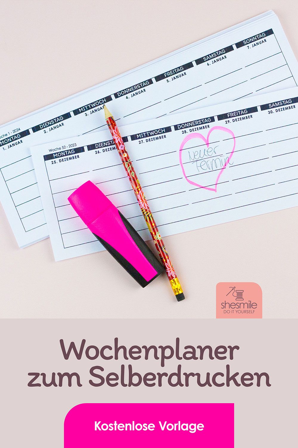 Kalender 2026 als Wochenplaner (Kostenlose PDF-Druckvorlage)