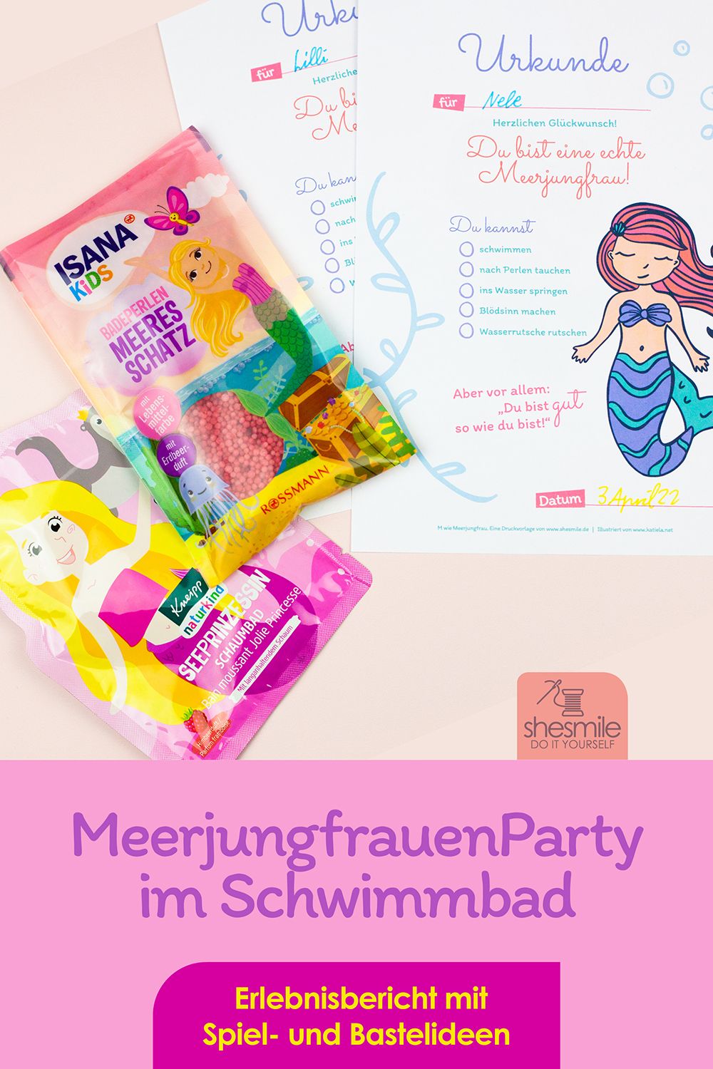 Eine Meerjungfrauen-Party im Schwimmbad zum 10. Geburtstag