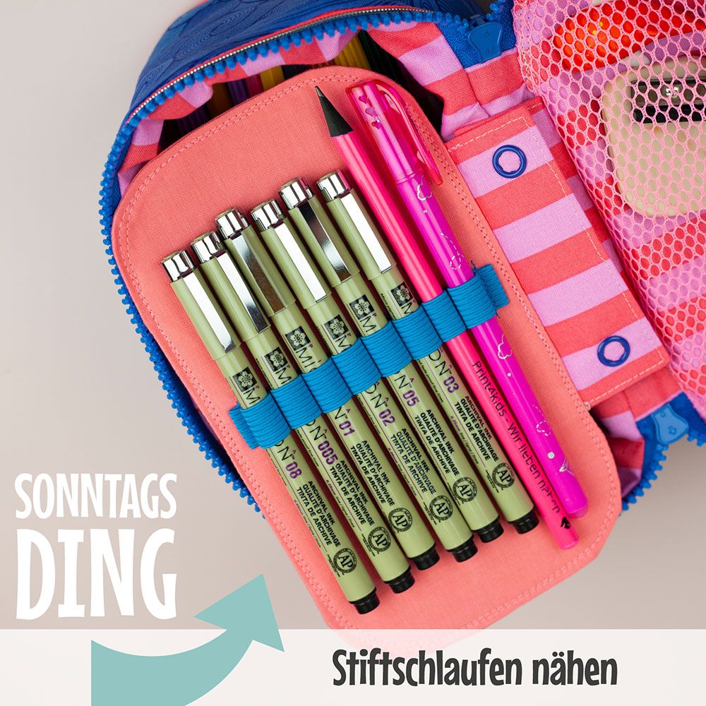 Schlaufen aus Gummiband für Stifte nähen (Kostenlose Anleitung)