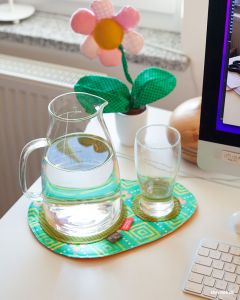 Glasuntersetzer Lieblingsplatz für Karaffe und Wasserglas nähen