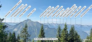 Beschriftung mit der Peakfinder App
