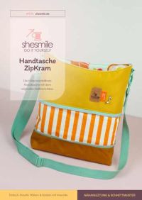 PDF-E-Book für eine höhenverstellbare Handtasche mit originellem Reißverschluss.