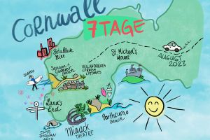 Unser Sommer in Süd-England mit den Kindern: Baden, Surfen und Wandern in Cornwall, Filmschauplätze und Shopping in London. Reiseroute und Ausflugsziele.
