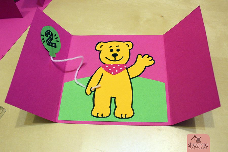 Bären Einladungskarte für den Kindergeburtstag (Bastelanleitung & Zeichenvorlage)