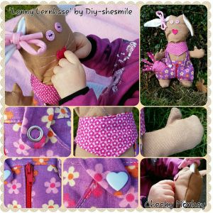 Kuscheltier Hase Lenny Lernhase, Schnittmuster und Nähanleitung von shesmile DIY.