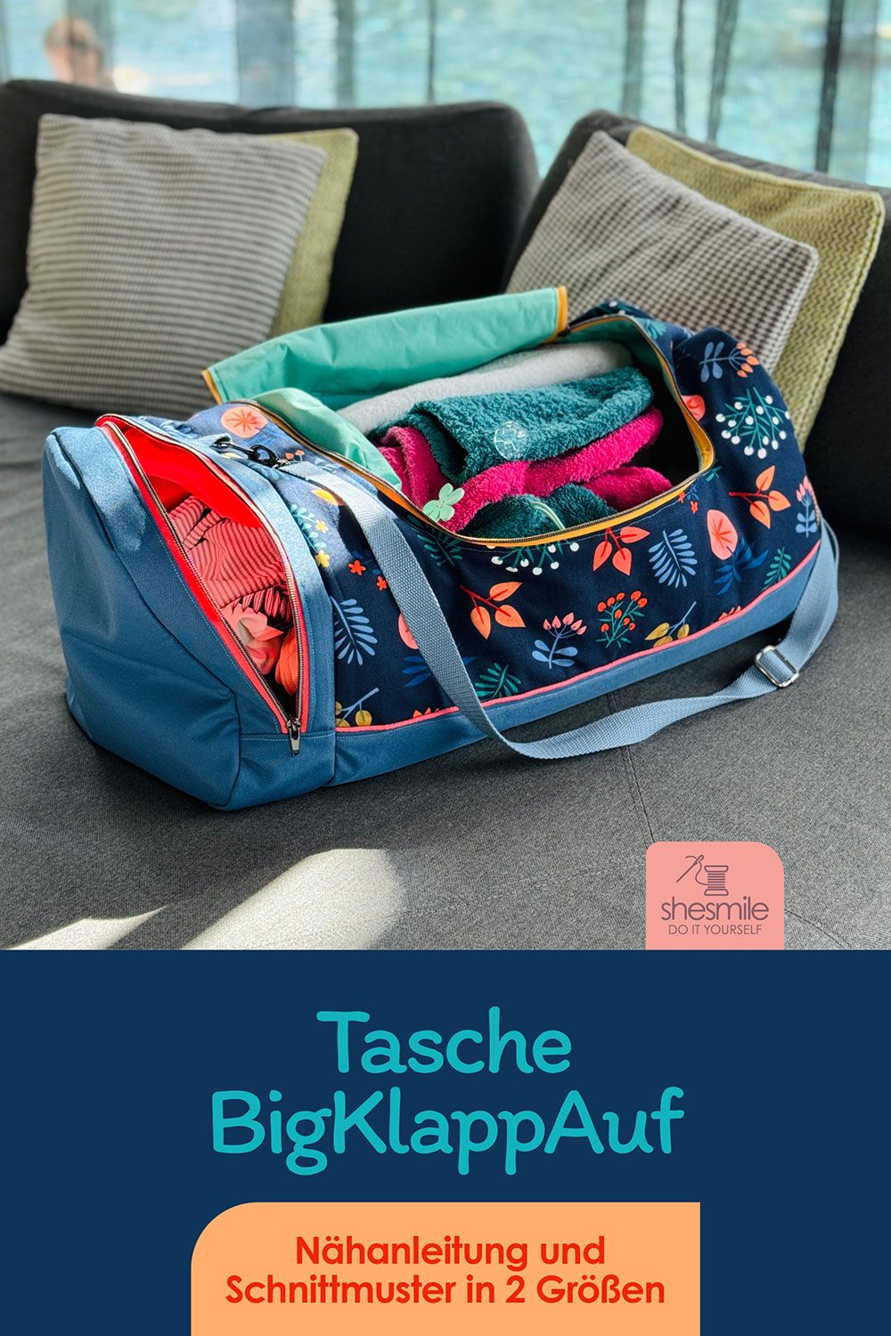Tasche "BigKlappAuf" (Nähanleitung und Schnittmuster in 2 Größen)