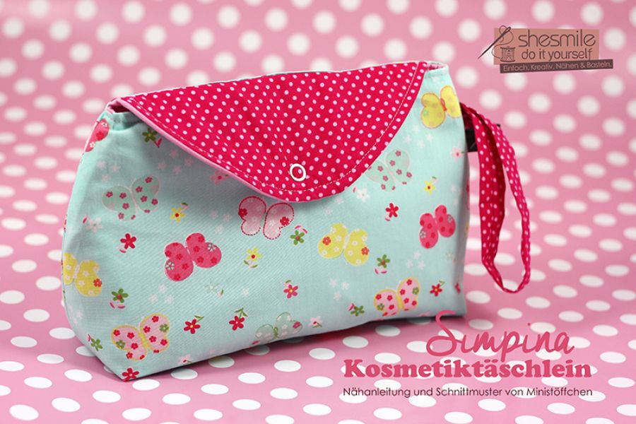 Kosmetiktasche "Simpina" (Eine Nähanleitung samt Schnittmuster von Ministöffchen) Genäht von shesmile.