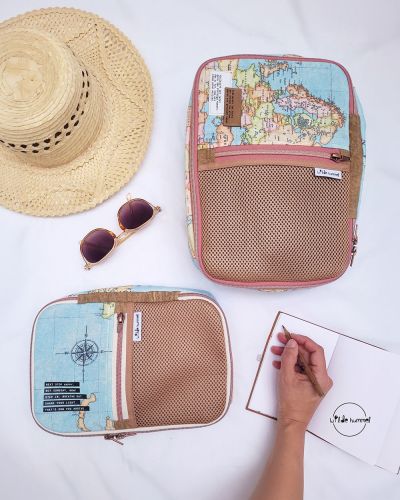 Größe S mit 5 cm und Größe M mit 10 cm Höhe, aus Mesh und Canvas.