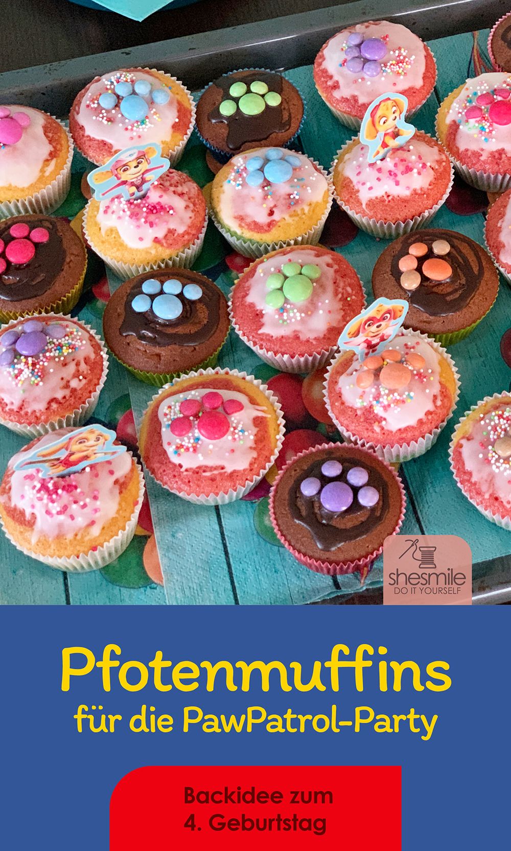 Bunte Pfotenmuffins zum PawPatrol Geburtstag!