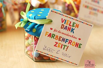 Abschiedsgeschenk "Farbenfrohe Zeit" (Kostenlose Bastelanleitung und Druckvorlage)